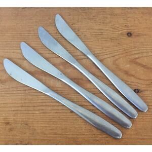 Set Of 4 Vtg Hackman Finland Stainless Steel Butter Knives Silverware Flatware